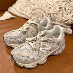 New Balance Women's Cream and Gray Sneakers